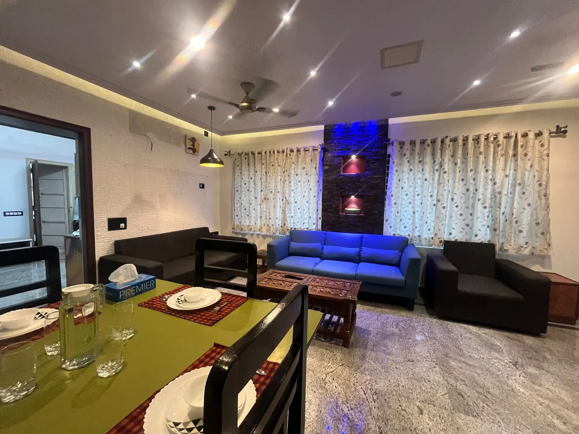 Living Area 1 at Serene Springs, Bengaluru