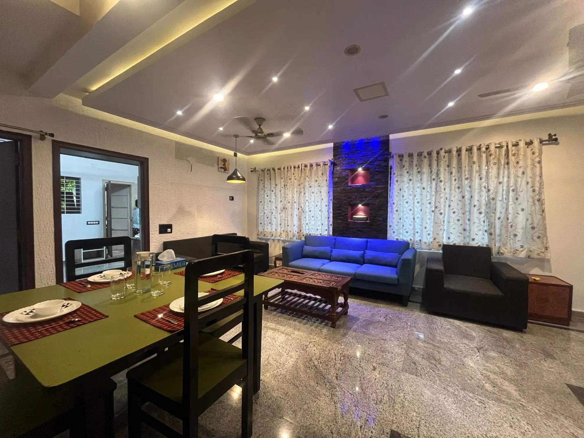 Living Area 2 at Serene Springs, Bengaluru