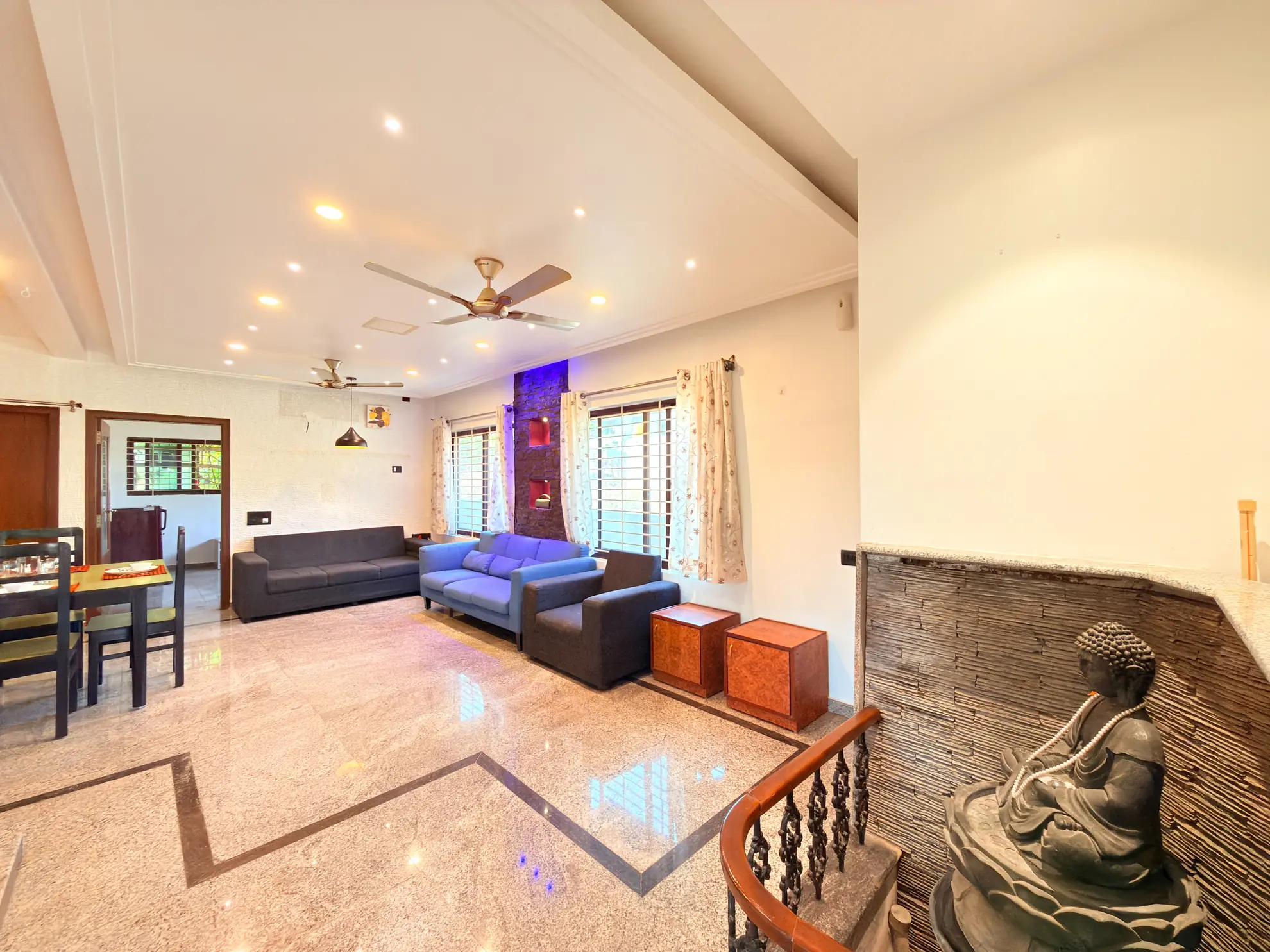 Living Area 1 at Serene Springs, Bengaluru