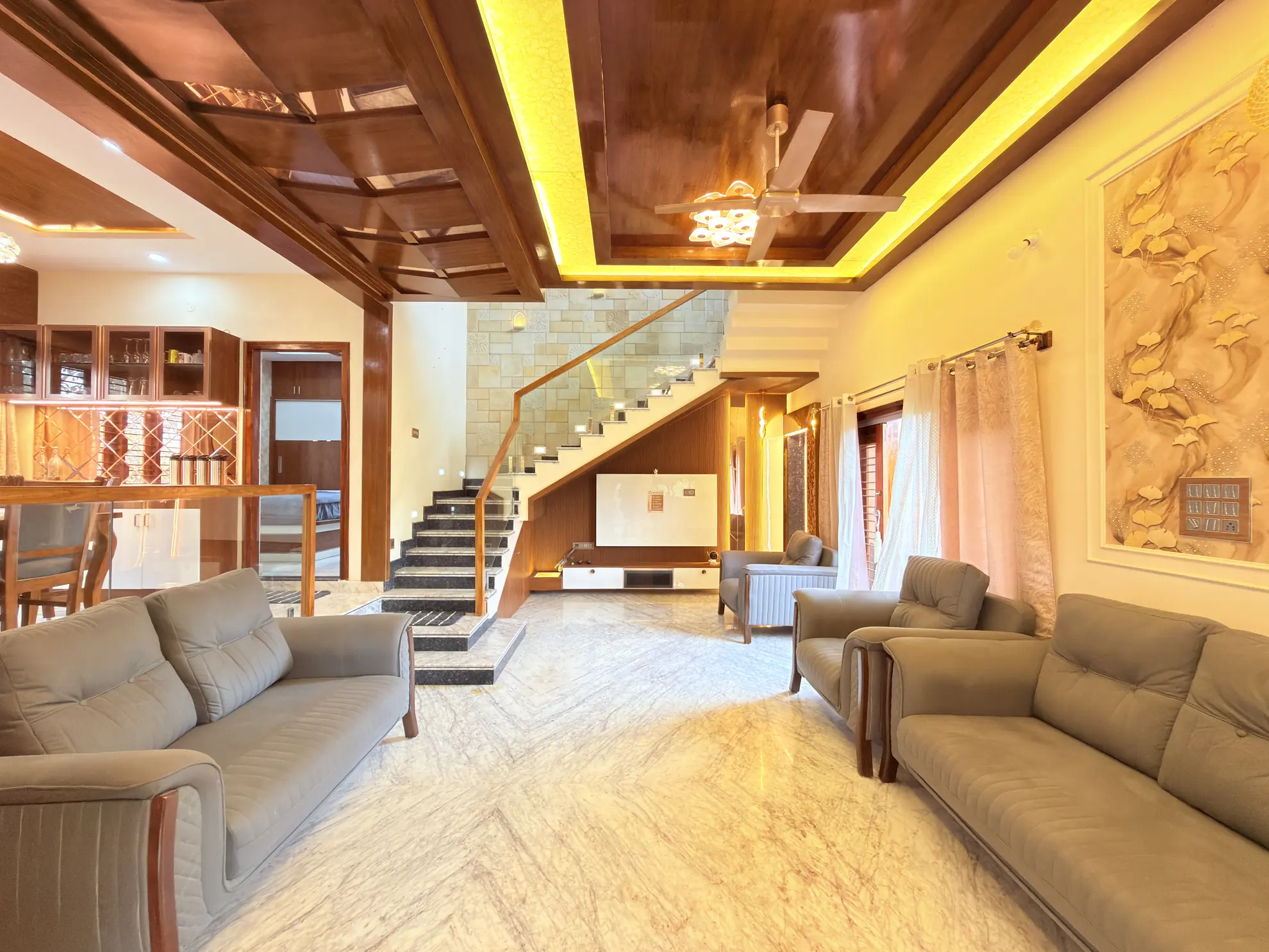 Living Area 1 at Palm Breeze, Bengaluru
